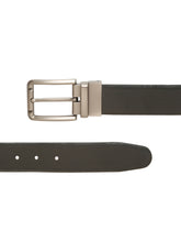 Load image into Gallery viewer, Teakwood Men's Premium Genuine Leather 2-in-1 Reversible Belt | Black &amp; Brown Natural Grain Leather Finish |Linear Brushed Pin Buckle | Adjustable 35 mm Dress Belt for Formal, Casual, Office &amp; Business Wear
