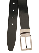 Load image into Gallery viewer, Teakwood Men's Premium Genuine Leather 2-in-1 Reversible Belt | Black &amp; Brown Fine Leather Finish | Nickel Black Refined Slim Frame Pin Buckle | Adjustable 35 mm Dress Belt for Formal, Casual, Office &amp; Business Wear
