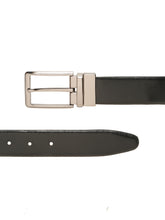 Load image into Gallery viewer, Teakwood Men's Premium Genuine Leather 2-in-1 Reversible Belt | Black &amp; Brown Fine Leather Finish | Nickel Black Refined Slim Frame Pin Buckle | Adjustable 35 mm Dress Belt for Formal, Casual, Office &amp; Business Wear
