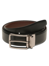 Load image into Gallery viewer, Teakwood Men's Premium Genuine Leather 2-in-1 Reversible Belt | Black &amp; Brown Natural Grain Leather Finish |Nickle Black Vector Pin Buckle | Adjustable 35 mm Dress Belt for Formal, Casual, Office &amp; Business Wear

