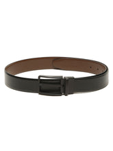 Load image into Gallery viewer, Teakwood Men's Premium Genuine Leather 2-in-1 Reversible Belt | Black &amp; Brown Pebble Grain Leather Finish | Matte Black Linear Edge Pin Buckle | Adjustable 35 mm Dress Belt for Formal, Casual, Office &amp; Business Wear
