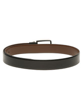 Load image into Gallery viewer, Teakwood Men's Premium Genuine Leather 2-in-1 Reversible Belt | Black &amp; Brown Pebble Grain Leather Finish | Matte Black Linear Edge Pin Buckle | Adjustable 35 mm Dress Belt for Formal, Casual, Office &amp; Business Wear
