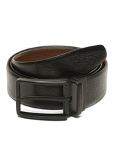 Load image into Gallery viewer, Teakwood Men's Premium Genuine Leather 2-in-1 Reversible Belt | Black &amp; Brown Pebble Grain Leather Finish | Matte Black Linear Edge Pin Buckle | Adjustable 35 mm Dress Belt for Formal, Casual, Office &amp; Business Wear
