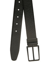 Load image into Gallery viewer, Teakwood Men's Premium Genuine Leather 2-in-1 Reversible Belt | Black &amp; Brown Pebble Grain Leather Finish | Matte Black Linear Edge Pin Buckle | Adjustable 35 mm Dress Belt for Formal, Casual, Office &amp; Business Wear
