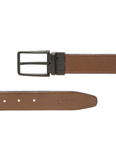 Load image into Gallery viewer, Teakwood Men's Premium Genuine Leather 2-in-1 Reversible Belt | Black &amp; Brown Pebble Grain Leather Finish | Matte Black Linear Edge Pin Buckle | Adjustable 35 mm Dress Belt for Formal, Casual, Office &amp; Business Wear
