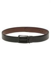 Load image into Gallery viewer, Teakwood Men's Premium Genuine Leather 2-in-1 Reversible Belt | Black &amp; Brown Natural Grain Leather Finish |Matte Black Contour Pin Buckle | Adjustable 35 mm Dress Belt for Formal, Casual, Office &amp; Business Wear
