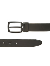 Load image into Gallery viewer, Teakwood Men's Premium Genuine Leather 2-in-1 Reversible Belt | Black &amp; Brown Natural Grain Leather Finish |Matte Black Contour Pin Buckle | Adjustable 35 mm Dress Belt for Formal, Casual, Office &amp; Business Wear
