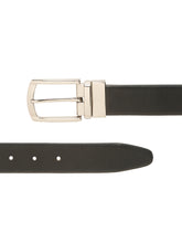 Load image into Gallery viewer, Teakwood Men's Premium Genuine Leather 2-in-1 Reversible Belt | Black &amp; Brown Natural Grain Leather Finish |Silver  Classic Angular Pin Buckle | Adjustable 35 mm Dress Belt for Formal, Casual, Office &amp; Business Wear
