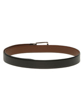 Load image into Gallery viewer, Teakwood Men's Premium Genuine Leather 2-in-1 Reversible Belt | Black &amp; Brown Crosshatch Textured Leather | Nickal Black Rectangular Pin Buckle | Adjustable 35 mm Dress Belt for Formal, Casual, Office &amp; Business Wear
