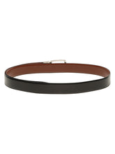 Load image into Gallery viewer, Teakwood Men's Premium Genuine Leather 2-in-1 Reversible Belt | Black &amp; Brown Fine Leather Finish | Silver Contour Pin Buckle | Adjustable 35 mm Dress Belt for Formal, Casual, Office &amp; Business Wear
