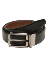 Load image into Gallery viewer, Teakwood Men's Premium Genuine Leather 2-in-1 Reversible Belt | Black &amp; Brown Natural Grain Leather Finish |Nickel  Black Slim Frame Pin Buckle | Adjustable 35 mm Dress Belt for Formal, Casual, Office &amp; Business Wear
