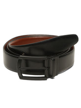 Load image into Gallery viewer, Teakwood Men's Premium Genuine Leather 2-in-1 Reversible Belt | Black &amp; Brown Crosshatch Textured Finish | Matte Black Classic Curved Pin Buckle | Adjustable 35 mm Dress Belt for Formal, Casual, Office &amp; Business Wear
