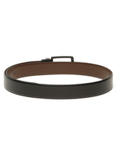 Load image into Gallery viewer, Teakwood Men's Premium Genuine Leather 2-in-1 Reversible Belt | Black &amp; Brown Pebble Grain Leather Finish | Matte Black Linear Pin Buckle | Adjustable 35 mm Dress Belt for Formal, Casual, Office &amp; Business Wear
