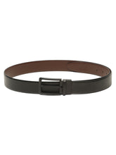 Load image into Gallery viewer, Teakwood Men's Premium Genuine Leather 2-in-1 Reversible Belt | Black &amp; Brown Natural Grain Leather Finish |Matte Black Linear Pin Buckle | Adjustable 35 mm Dress Belt for Formal, Casual, Office &amp; Business Wear
