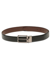 Load image into Gallery viewer, Teakwood Men's Premium Genuine Leather 2-in-1 Reversible Belt | Black &amp; Brown Natural Grain Leather Finish |Nickle Black Slim Frame Pin Buckle | Adjustable 35 mm Dress Belt for Formal, Casual, Office &amp; Business Wear
