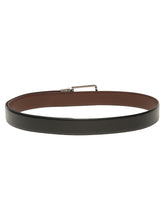 Load image into Gallery viewer, Teakwood Men's Premium Genuine Leather 2-in-1 Reversible Belt | Black &amp; Brown Natural Grain Leather Finish |Nickle Black Slim Frame Pin Buckle | Adjustable 35 mm Dress Belt for Formal, Casual, Office &amp; Business Wear
