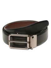 Load image into Gallery viewer, Teakwood Men's Premium Genuine Leather 2-in-1 Reversible Belt | Black &amp; Brown Natural Grain Leather Finish |Nickle Black Slim Frame Pin Buckle | Adjustable 35 mm Dress Belt for Formal, Casual, Office &amp; Business Wear
