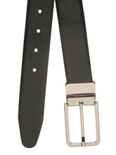 Load image into Gallery viewer, Teakwood Men's Premium Genuine Leather 2-in-1 Reversible Belt | Black &amp; Brown Natural Grain Leather Finish |Nickle Black Slim Frame Pin Buckle | Adjustable 35 mm Dress Belt for Formal, Casual, Office &amp; Business Wear
