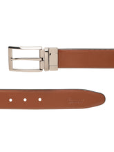 Load image into Gallery viewer, Teakwood Men's Premium Genuine Leather 2-in-1 Reversible Belt | Black &amp; Brown Crosshatch Textured Finish | Nickle Black Classic Curved Pin Buckle | Adjustable 35 mm Dress Belt for Formal, Casual, Office &amp; Business Wear
