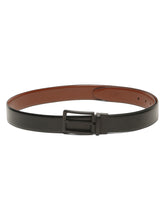 Load image into Gallery viewer, Teakwood Men's Premium Genuine Leather 2-in-1 Reversible Belt | Black &amp; Brown Fine Leather Finish | Matte Black Linear Pin Buckle | Adjustable 35 mm Dress Belt for Formal, Casual, Office &amp; Business Wear
