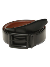 Load image into Gallery viewer, Teakwood Men's Premium Genuine Leather 2-in-1 Reversible Belt | Black &amp; Brown Fine Leather Finish | Matte Black Linear Pin Buckle | Adjustable 35 mm Dress Belt for Formal, Casual, Office &amp; Business Wear
