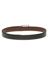 Load image into Gallery viewer, Teakwood Men's Premium Genuine Leather 2-in-1 Reversible Belt |  Black &amp; Brown Fine Leather Finish |  Matte Black Rounded Rectangular Pin Buckle | Adjustable 35 mm Dress Belt for Formal, Casual, Office &amp; Business Wear
