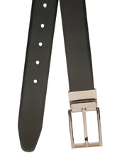 Load image into Gallery viewer, Teakwood Men's Premium Genuine Leather 2-in-1 Reversible Belt |  Black &amp; Brown Fine Leather Finish |  Matte Black Rounded Rectangular Pin Buckle | Adjustable 35 mm Dress Belt for Formal, Casual, Office &amp; Business Wear
