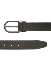 Load image into Gallery viewer, Teakwood Men's Premium Genuine Leather 2-in-1 Reversible Belt | Black &amp; Brown Crosshatch Textured Leather | Black Rectangular Pin Buckle | Adjustable 35 mm Dress Belt for Formal, Casual, Office &amp; Business Wear
