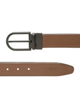 Load image into Gallery viewer, Teakwood Men's Premium Genuine Leather 2-in-1 Reversible Belt | Black &amp; Brown Crosshatch Textured Leather | Black Rectangular Pin Buckle | Adjustable 35 mm Dress Belt for Formal, Casual, Office &amp; Business Wear
