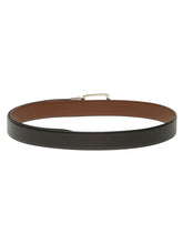 Load image into Gallery viewer, Teakwood Men's Premium Genuine Leather 2-in-1 Reversible Belt | Black &amp; Brown Crosshatch Textured Finish | Silver Contour Pin Buckle | Adjustable 35 mm Dress Belt for Formal, Casual, Office &amp; Business Wear
