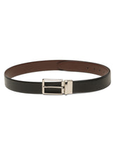 Load image into Gallery viewer, Teakwood Men's Premium Genuine Leather 2-in-1 Reversible Belt | Black &amp; Brown Natural Grain Leather Finish |Silver Refined Slim Frame Pin Buckle | Adjustable 35 mm Dress Belt for Formal, Casual, Office &amp; Business Wear
