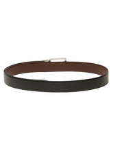 Load image into Gallery viewer, Teakwood Men's Premium Genuine Leather 2-in-1 Reversible Belt | Black &amp; Brown Natural Grain Leather Finish |Silver Refined Slim Frame Pin Buckle | Adjustable 35 mm Dress Belt for Formal, Casual, Office &amp; Business Wear
