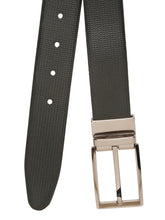 Load image into Gallery viewer, Teakwood Men's Premium Genuine Leather 2-in-1 Reversible Belt | Black &amp; Brown Natural Grain Leather Finish |Nickel black   Classic Angular Pin Buckle | Adjustable 35 mm Dress Belt for Formal, Casual, Office &amp; Business Wear
