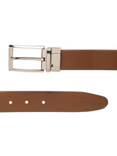 Load image into Gallery viewer, Teakwood Men's Premium Genuine Leather 2-in-1 Reversible Belt | Black &amp; Brown Natural Grain Leather Finish |Nickel black   Classic Angular Pin Buckle | Adjustable 35 mm Dress Belt for Formal, Casual, Office &amp; Business Wear
