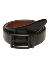 Load image into Gallery viewer, Teakwood Men's Premium Genuine Leather 2-in-1 Reversible Belt | Black &amp; Brown Fine Leather Finish | Matte Black Refined Slim Frame Pin Buckle | Adjustable 35 mm Dress Belt for Formal, Casual, Office &amp; Business Wear
