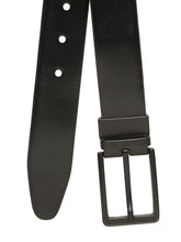 Load image into Gallery viewer, Teakwood Men's Premium Genuine Leather 2-in-1 Reversible Belt | Black &amp; Brown Fine Leather Finish | Matte Black Refined Slim Frame Pin Buckle | Adjustable 35 mm Dress Belt for Formal, Casual, Office &amp; Business Wear
