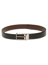 Load image into Gallery viewer, Teakwood Men's Premium Genuine Leather 2-in-1 Reversible Belt | Black &amp; Brown Natural Grain Leather Finish |Silver Radius Pin Buckle | Adjustable 35 mm Dress Belt for Formal, Casual, Office &amp; Business Wear
