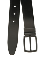 Load image into Gallery viewer, Teakwood Men's Premium Genuine Leather 2-in-1 Reversible Belt | Black &amp; Brown Fine Leather Finish | Matte Black Contour Pin Buckle | Adjustable 35 mm Dress Belt for Formal, Casual, Office &amp; Business Wear
