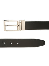 Load image into Gallery viewer, Teakwood Men's Premium Genuine Leather 2-in-1 Reversible Belt | Black &amp; Brown Natural Grain Leather Finish |Silver  Classic Tapered Pin Buckle | Adjustable 35 mm Dress Belt for Formal, Casual, Office &amp; Business Wear
