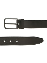 Load image into Gallery viewer, Teakwood Men's Premium Genuine Leather 2-in-1 Reversible Belt | Black &amp; Brown Fine Leather Finish | Matte Black Radius Pin Buckle | Adjustable 35 mm Dress Belt for Formal, Casual, Office &amp; Business Wear
