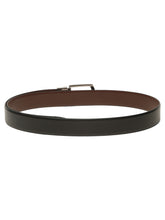 Load image into Gallery viewer, Teakwood Men's Premium Genuine Leather 2-in-1 Reversible Belt | Black &amp; Brown Natural Grain Leather Finish |Nickel Black Classic Tapered Pin Buckle | Adjustable 35 mm Dress Belt for Formal, Casual, Office &amp; Business Wear
