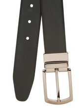 Load image into Gallery viewer, Teakwood Men's Premium Genuine Leather 2-in-1 Reversible Belt | Black &amp; Brown Natural Grain Leather Finish |Nickel Black Classic Tapered Pin Buckle | Adjustable 35 mm Dress Belt for Formal, Casual, Office &amp; Business Wear
