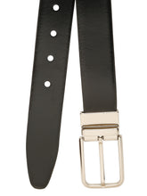 Load image into Gallery viewer, Teakwood Men's Premium Genuine Leather 2-in-1 Reversible Belt | Black &amp; Brown Fine Leather Finish | Silver Radius Pin Buckle | Adjustable 35 mm Dress Belt for Formal, Casual, Office &amp; Business Wear
