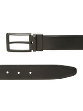 Load image into Gallery viewer, Teakwood Men's Premium Genuine Leather 2-in-1 Reversible Belt | Black &amp; Brown Natural Grain Leather Finish |Matte Black Refined Slim Frame Pin Buckle | Adjustable 35 mm Dress Belt for Formal, Casual, Office &amp; Business Wear
