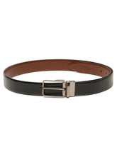 Load image into Gallery viewer, Teakwood Men's Premium Genuine Leather 2-in-1 Reversible Belt | Black &amp; Brown Natural Grain Leather Finish |Nickel black   Classic Angular Pin Buckle | Adjustable 35 mm Dress Belt for Formal, Casual, Office &amp; Business Wear
