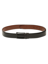 Load image into Gallery viewer, Teakwood Men's Premium Genuine Leather 2-in-1 Reversible Belt | Black &amp; Brown Natural Grain Leather Finish |Matte Black Classic Tapered Pin Buckle | Adjustable 35 mm Dress Belt for Formal, Casual, Office &amp; Business Wear
