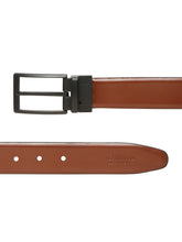 Load image into Gallery viewer, Teakwood Men's Premium Genuine Leather 2-in-1 Reversible Belt | Black &amp; Brown Natural Grain Leather Finish |Matte Black Classic Tapered Pin Buckle | Adjustable 35 mm Dress Belt for Formal, Casual, Office &amp; Business Wear
