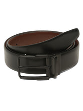 Load image into Gallery viewer, Teakwood Men's Premium Genuine Leather 2-in-1 Reversible Belt | Black &amp; Brown Natural Grain Leather Finish |Matte Black Classic Angular Pin Buckle | Adjustable 35 mm Dress Belt for Formal, Casual, Office &amp; Business Wear
