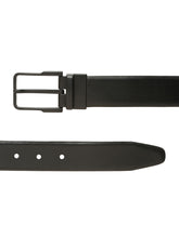 Load image into Gallery viewer, Teakwood Men's Premium Genuine Leather 2-in-1 Reversible Belt | Black &amp; Brown Natural Grain Leather Finish |Matte Black Classic Angular Pin Buckle | Adjustable 35 mm Dress Belt for Formal, Casual, Office &amp; Business Wear
