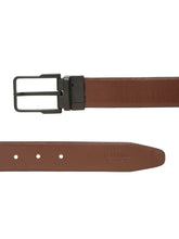 Load image into Gallery viewer, Teakwood Men's Premium Genuine Leather 2-in-1 Reversible Belt | Black &amp; Brown Natural Grain Leather Finish |Matte Black Classic Angular Pin Buckle | Adjustable 35 mm Dress Belt for Formal, Casual, Office &amp; Business Wear
